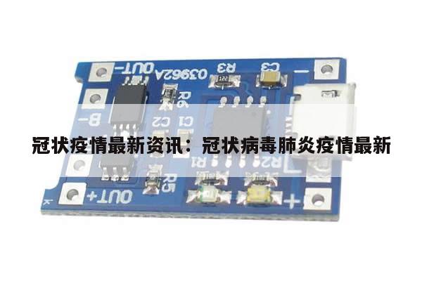 冠状疫情最新资讯:冠状病毒肺炎疫情最新